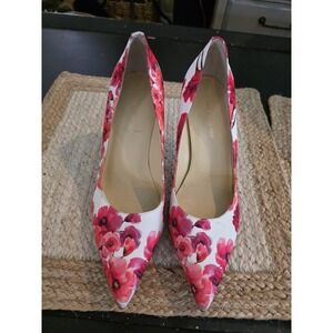 Ivanka Trump Women's Size 10 M Boni2 Pink Fabric Floral  High Heel Shoes